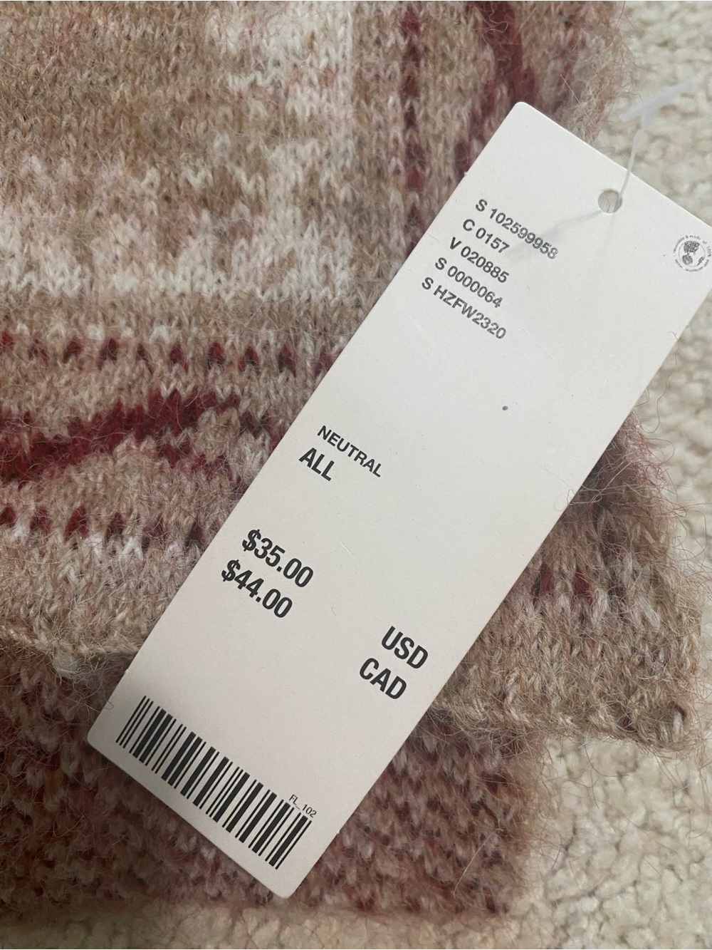 Urban Outfitters Teddy Bear Pattern Knit Scarf NWT - Picture 7 of 7